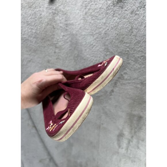 VTG 90s Lower East Side 7 Y2K Burgundy Mary Jane Shoe Flats  Twee Cottagecore - Picture 5 of 7